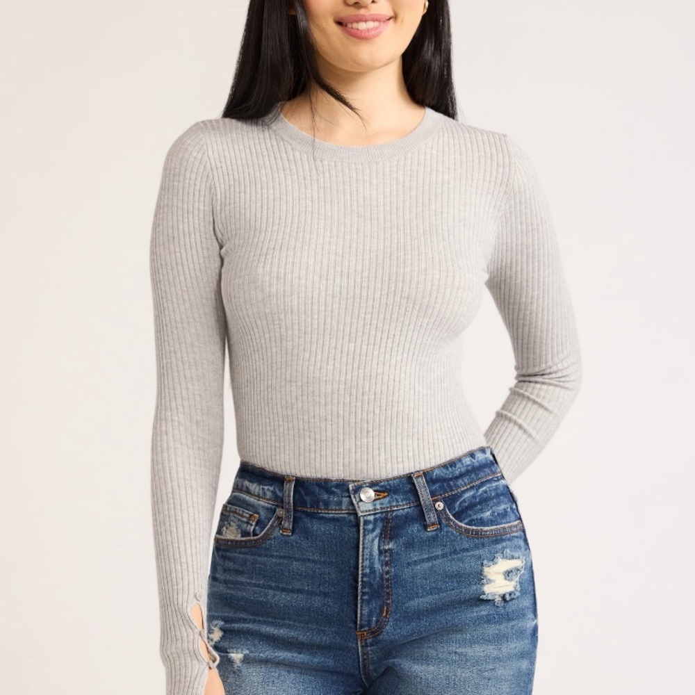 New Women’s Scoop Crew Sweater Bodysuit, NWT
